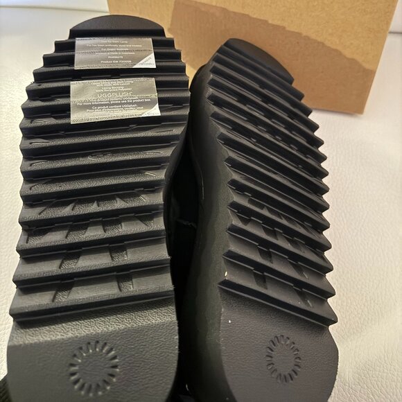 NIB UGGS AUSTRALIA UGG NITA PLATFROM SLIPPERS BLACK SIZE 7 USA - Picture 8 of 9